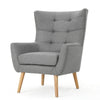 Ranie Accent Club Chair, Rubberwood Legs, Gray ed Polyester