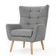 Ranie Accent Club Chair, Rubberwood Legs, Gray ed Polyester