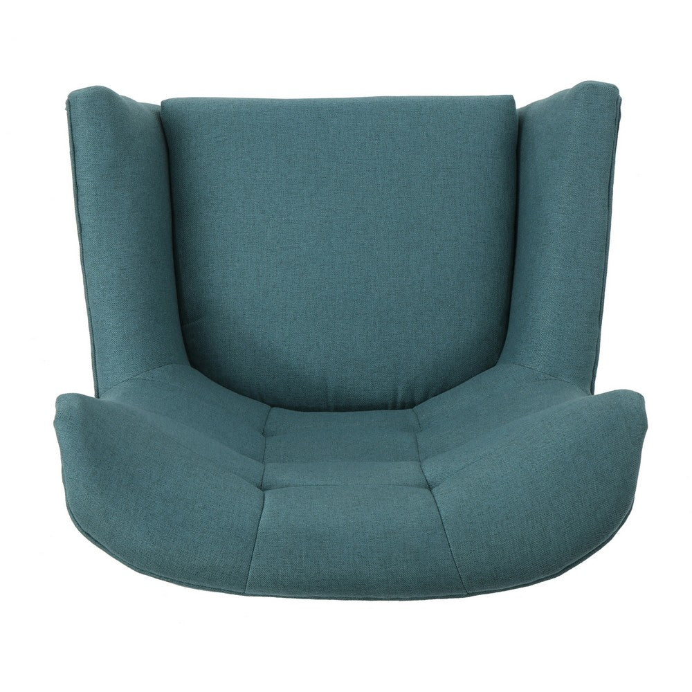 Ranie Accent Club Chair, Rubberwood Legs, Teal ed Polyester