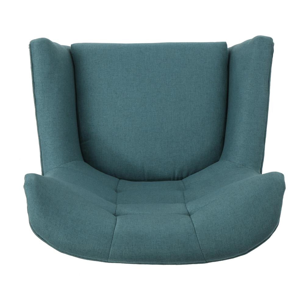 Ranie Accent Club Chair Rubberwood Legs Teal Button Tufted Polyester BM323675