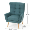 Ranie Accent Club Chair, Rubberwood Legs, Teal ed Polyester