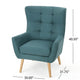 Ranie Accent Club Chair, Rubberwood Legs, Teal ed Polyester