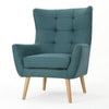 Ranie Accent Club Chair, Rubberwood Legs, Teal ed Polyester