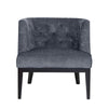 Addy Accent Chair Black Rubberwood Dark Gray Diamond Stitch Fabric