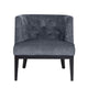 Addy Accent Chair Black Rubberwood Dark Gray Diamond Stitch Fabric