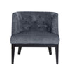 Addy Accent Chair, Black Rubberwood, Charcoal Gray Fabric