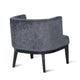 Addy Accent Chair, Black Rubberwood, Charcoal Gray Fabric