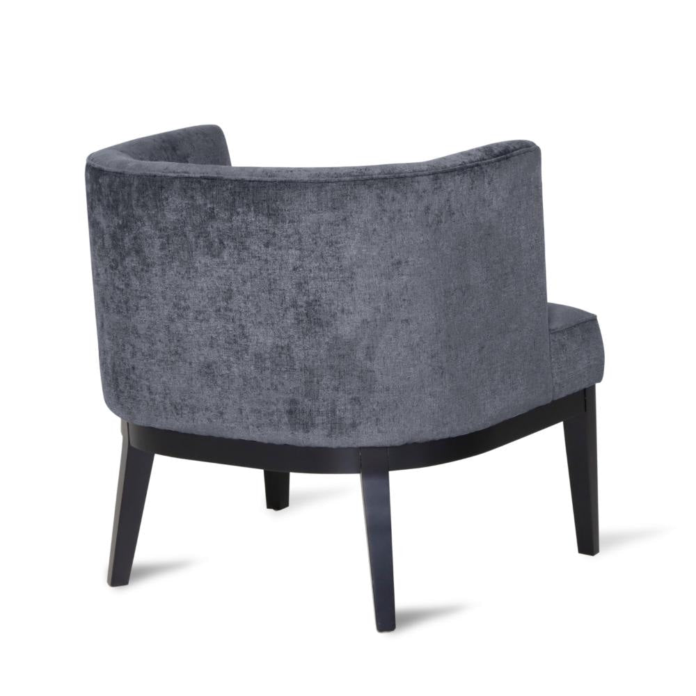 Addy Accent Chair Black Rubberwood Dark Gray Diamond Stitch Fabric