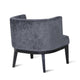 Addy Accent Chair Black Rubberwood Dark Gray Diamond Stitch Fabric