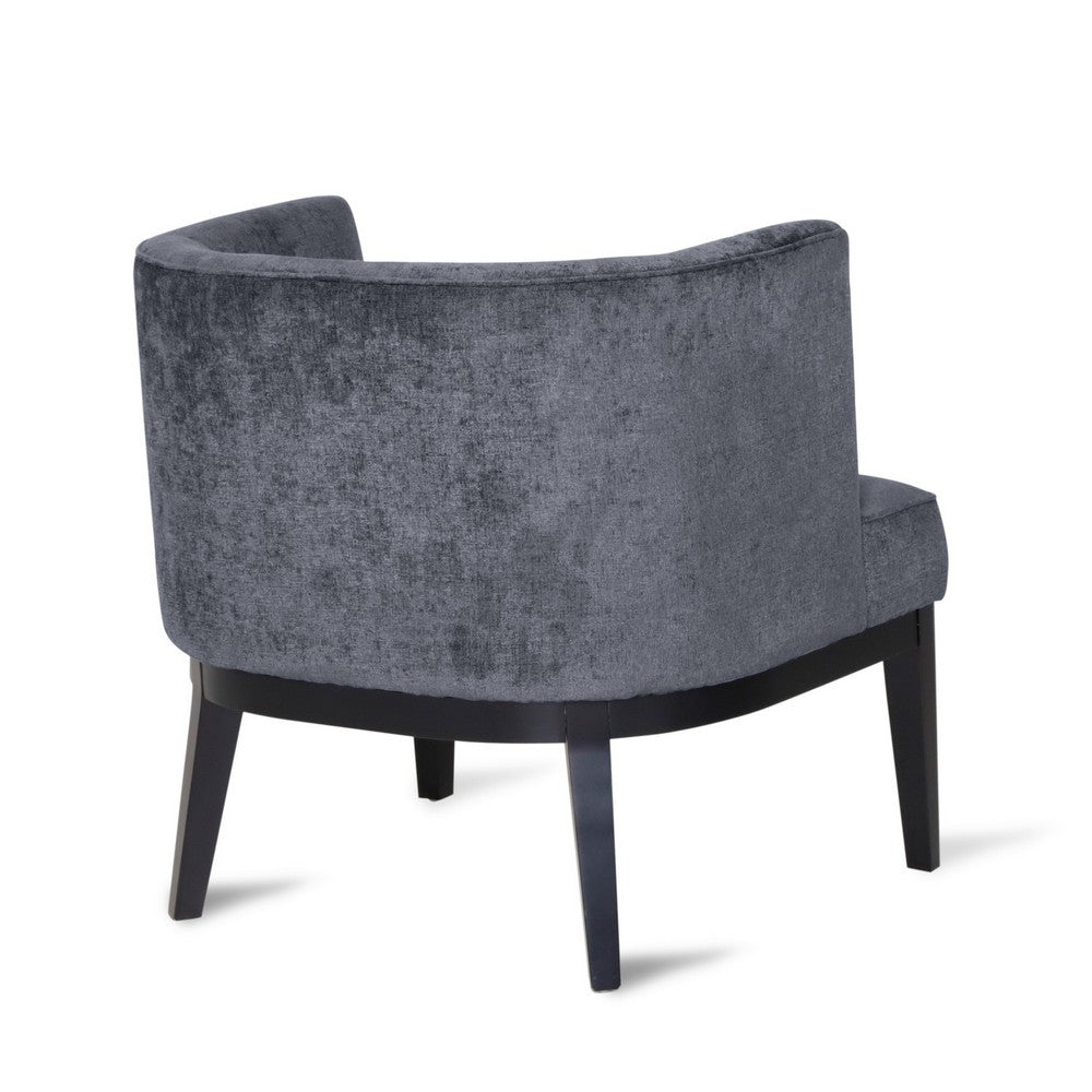 Addy Accent Chair, Black Rubberwood, Charcoal Gray Fabric