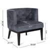 Addy Accent Chair, Black Rubberwood, Charcoal Gray Fabric