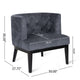 Addy Accent Chair, Black Rubberwood, Charcoal Gray Fabric