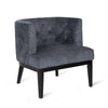 Addy Accent Chair, Black Rubberwood, Charcoal Gray Fabric