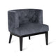 Addy Accent Chair, Black Rubberwood, Charcoal Gray Fabric