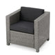 Elza Accent Chair Set of 4, Rattan Wicker, Charcoal Gray