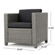 Elza Accent Chair Set of 4, Rattan Wicker, Charcoal Gray