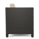 Elza Outdoor Accent Chair, Iron, Faux Rattan Wicker, Beige