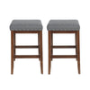 Arica Barstool Set of 2, Saddle Seat X-Cross Rubberwood, Charcoal Gray