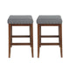 Arica Barstool Set of 2, Saddle Seat X-Cross Rubberwood, Charcoal Gray