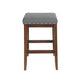 Arica Barstool Set of 2 Saddle Seat X-Cross Rubberwood Charcoal Gray BM323689