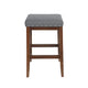 Arica Barstool Set of 2, Saddle Seat, Wood, Charcoal Gray