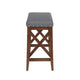 Arica Barstool Set of 2 Saddle Seat X-Cross Rubberwood Charcoal Gray BM323689