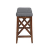 Arica Barstool Set of 2, Saddle Seat, Wood, Charcoal Gray