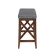 Arica Barstool Set of 2, Saddle Seat, Wood, Charcoal Gray
