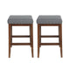Arica Barstool Set of 2, Saddle Seat, Wood, Charcoal Gray