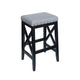 Arica Barstool Set of 2, Saddle Seat, Wood, Light Gray