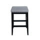 Arica Barstool Set of 2, Saddle Seat, Wood, Light Gray