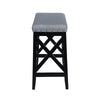 Arica Barstool Set of 2, Saddle Seat, Wood, Light Gray