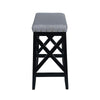 Arica Barstool Set of 2 Saddle Seat X-Cross Rubberwood Light Gray BM323690