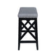 Arica Barstool Set of 2 Saddle Seat X-Cross Rubberwood Light Gray BM323690