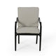Outdoor Dining Chair Set of 2 Crossed Back Beige Fabric Black Metal BM323692