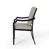 Outdoor Dining Chair Set of 2 Crossed Back Beige Fabric Black Metal BM323692