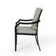 Outdoor Dining Chair Set of 2 Crossed Back Beige Fabric Black Metal BM323692