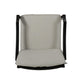 Outdoor Dining Chair Set of 2 Crossed Back Beige Fabric Black Metal BM323692
