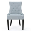 Chen Dining Chair Set of 2, Espresso Brown, Light Blue