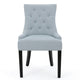 Chen Dining Chair Set of 2, Espresso Brown, Light Blue
