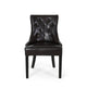 Chen Dining Chair Set of 2, Sloped Arms, Brown Faux Leather