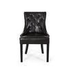 Chen Dining Chair Set of 2 Sloped Arms Tufted Brown Faux Leather BM323696