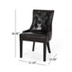 Chen Dining Chair Set of 2, Sloped Arms, Brown Faux Leather