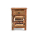 Side End Table, Storage, Metal, Natural Distressed Wood