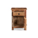 Side End Table, Storage, Metal, Natural Distressed Wood