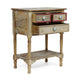Side End Table, 2 Drawers, 1 Shelf, 24" Natural Mango Wood