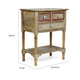 Side End Table, 2 Drawers, 1 Shelf, 24" Natural Mango Wood