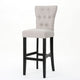 Arine Barstool Chair Set of 2, Flared Rubberwood, Wheat