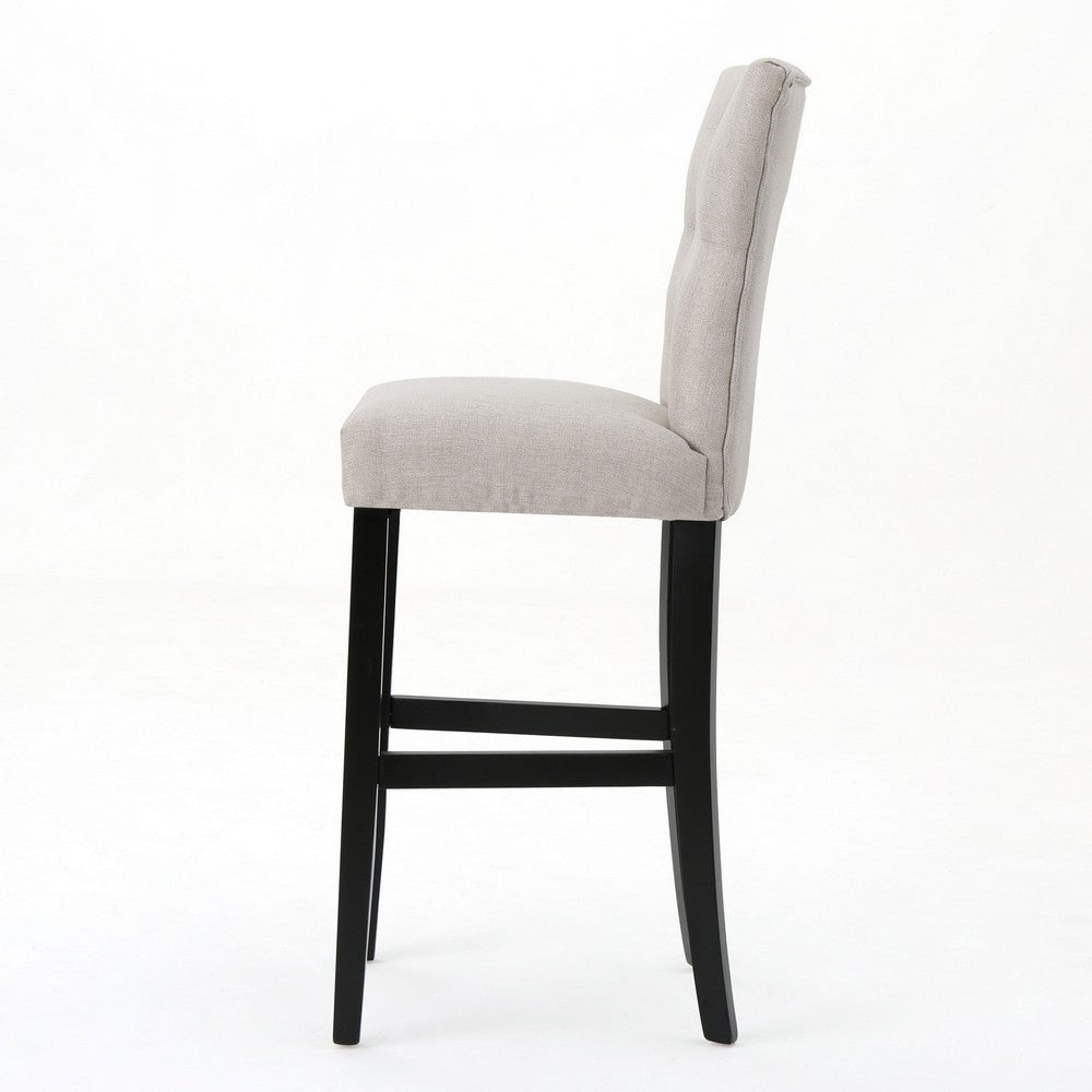 Arine Barstool Chair Set of 2, Flared Rubberwood, Wheat
