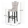 Arine Barstool Chair Set of 2, Flared Rubberwood, Wheat